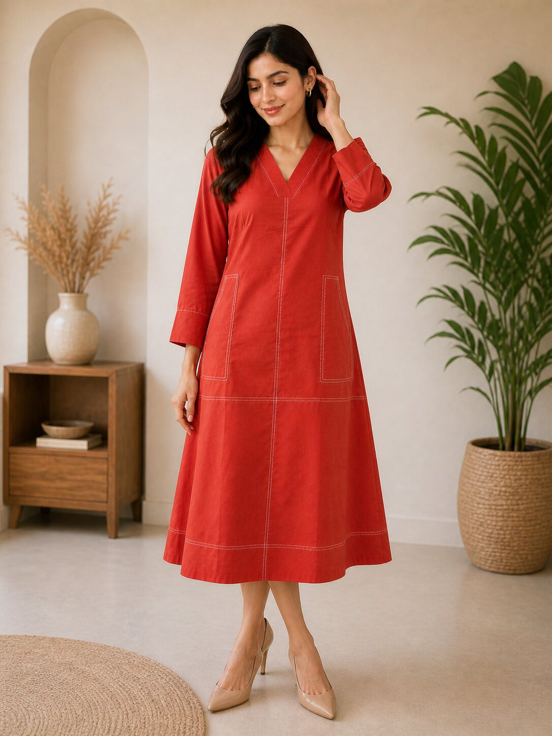 Akshara squash cotton dress