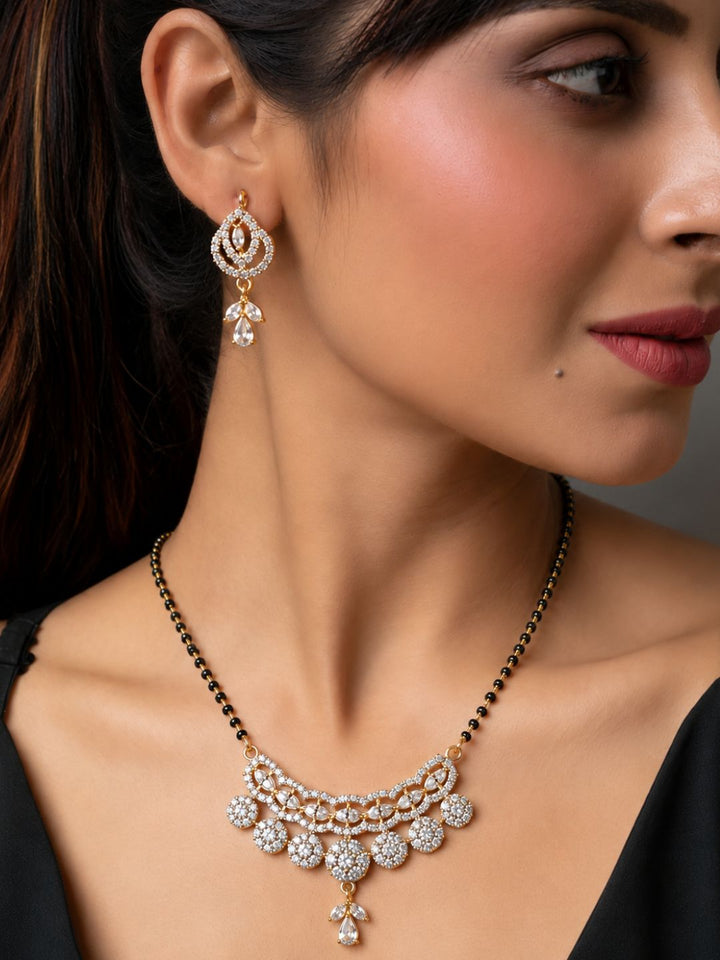 Nayra diamond Mangalsutra with earings set
