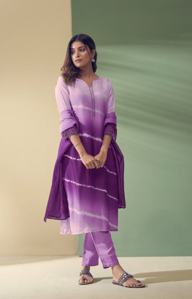 PAVNI PURPLE WORK SUIT SET