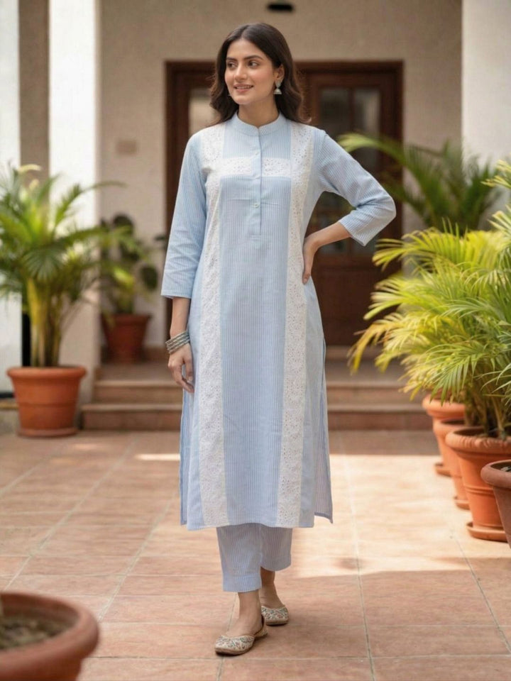 Perka softblue cotton kurta