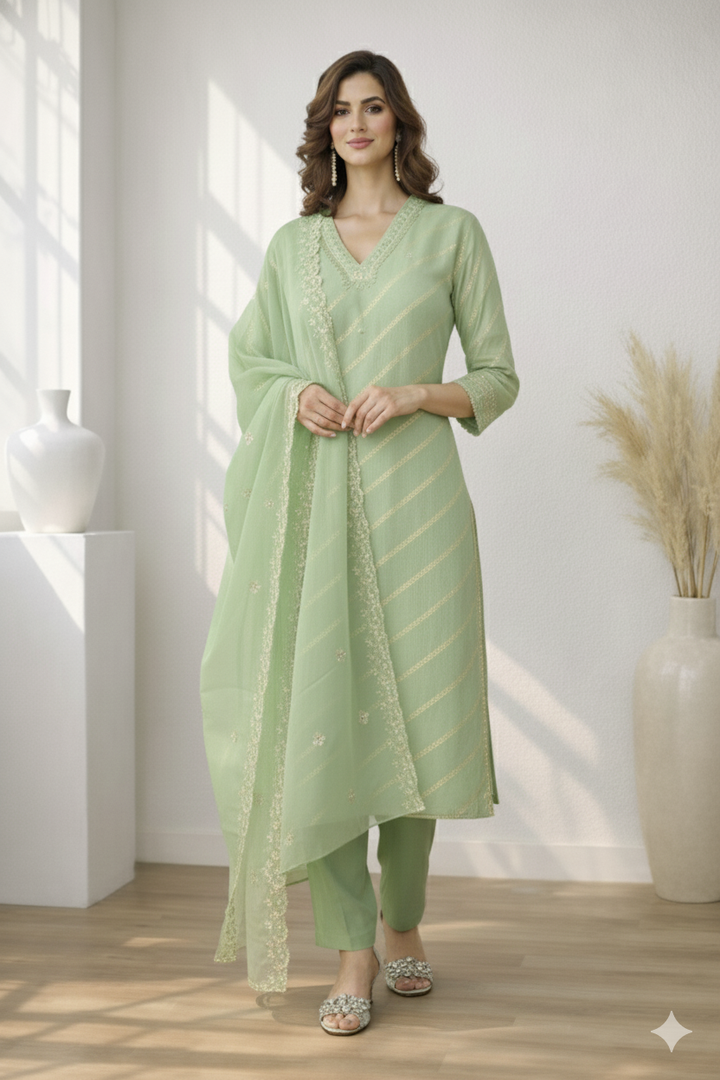 Palash Minty Full Work Suit Set
