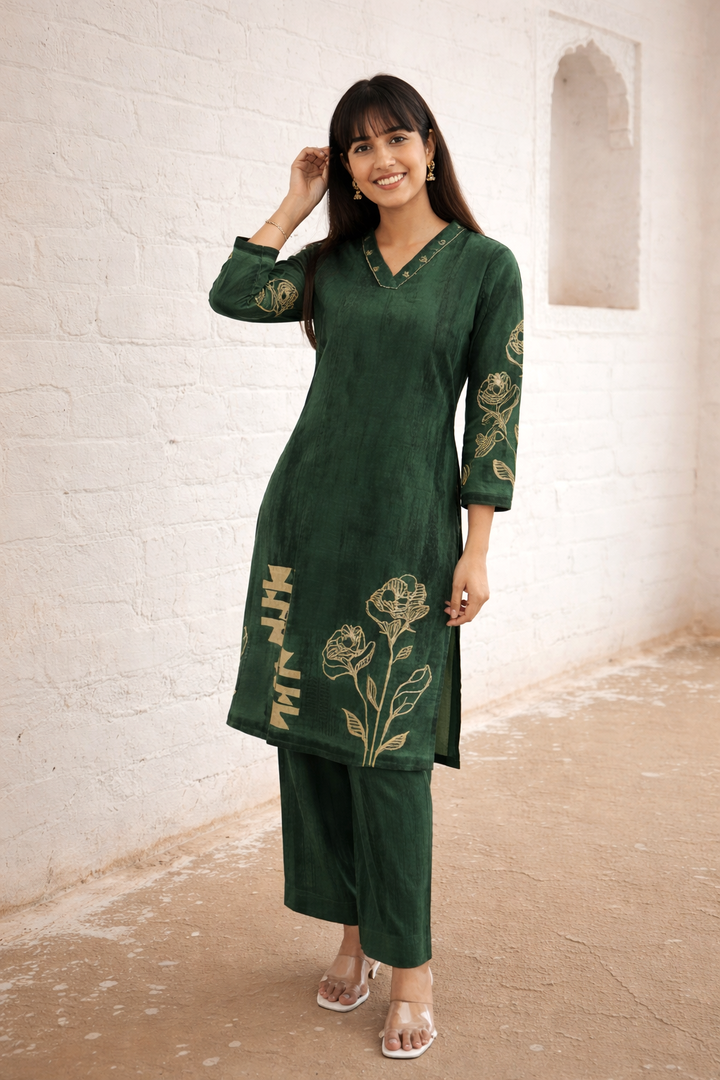 Swades moss cotton Kurta pant set