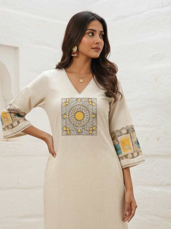 Virosh Pearl cotton kurta pant set