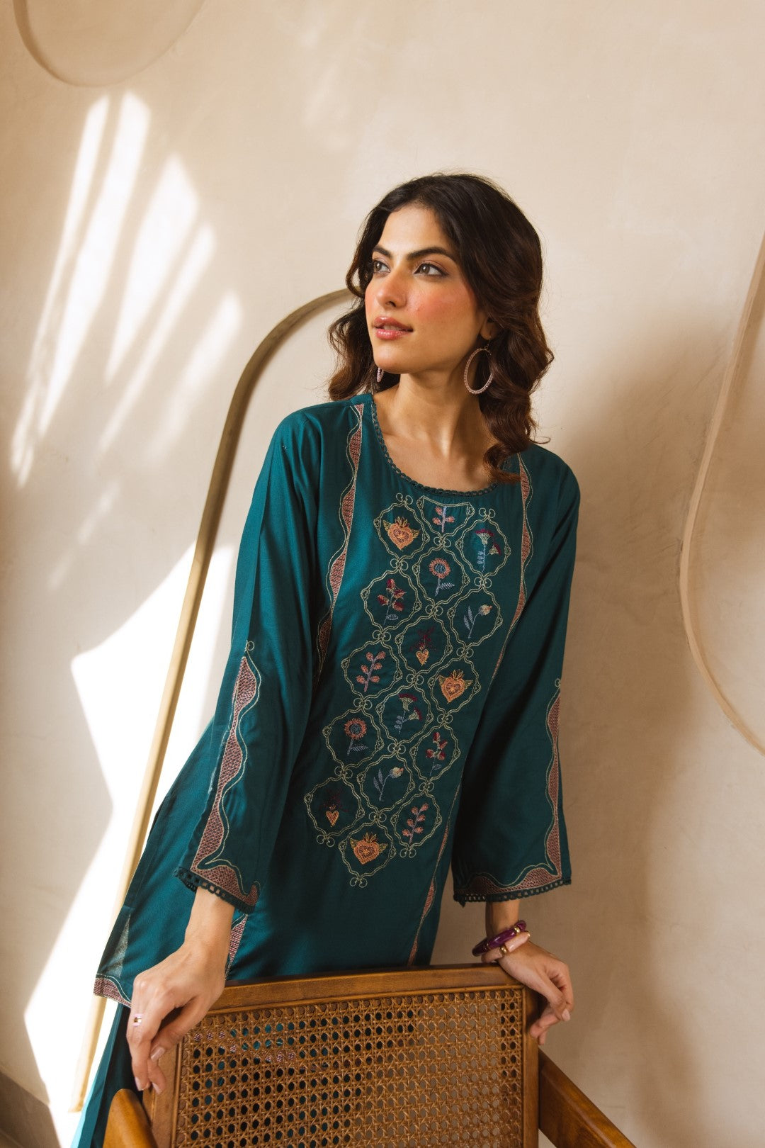 Karen ocean embroidery co-ord set