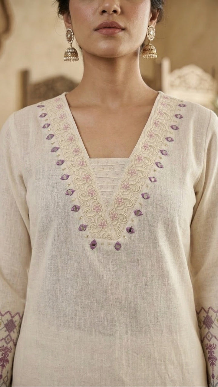 Marda baster embroidery cotton co-ord set