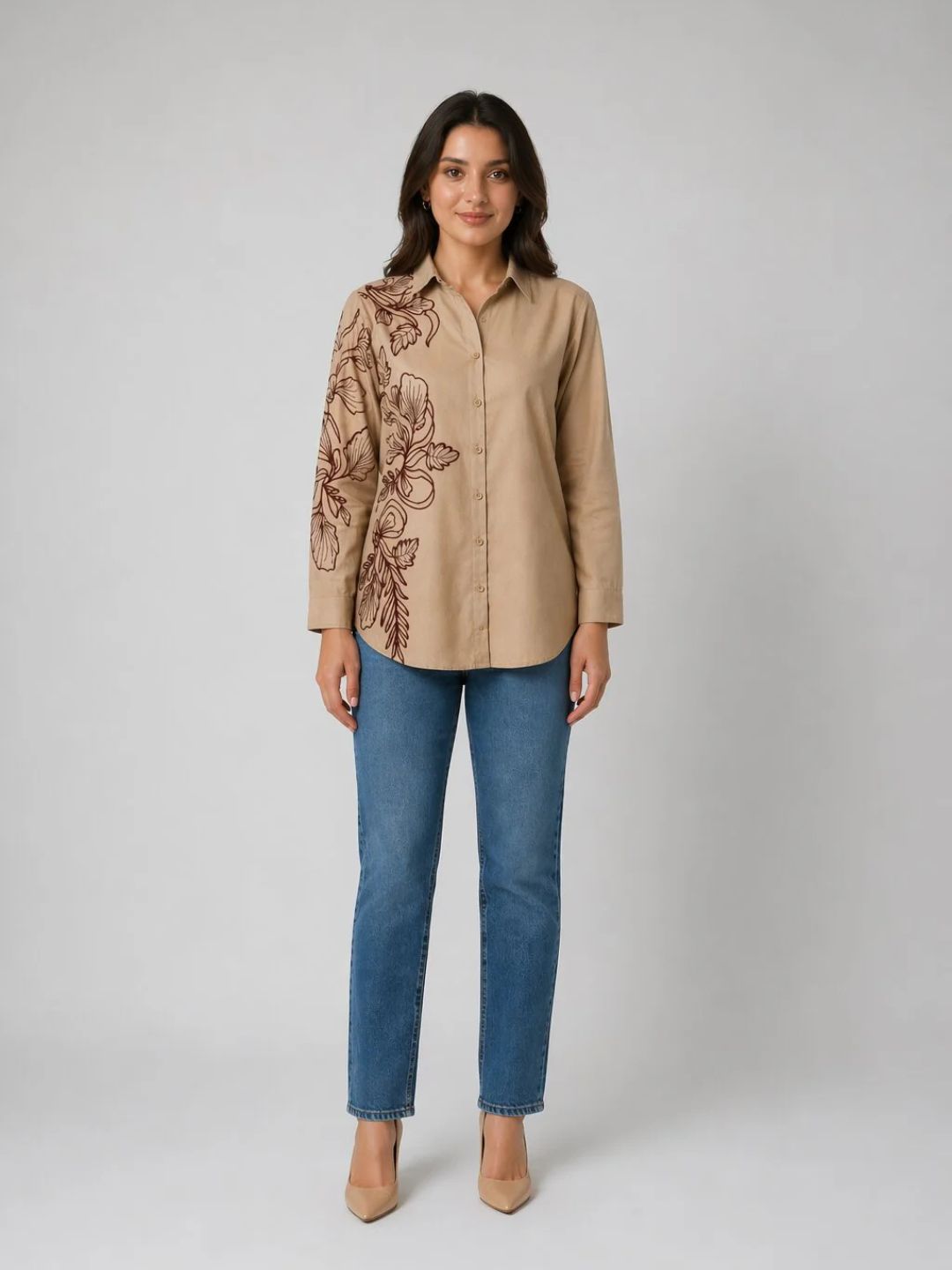 Drona Tuscan embroidery cotton shirt