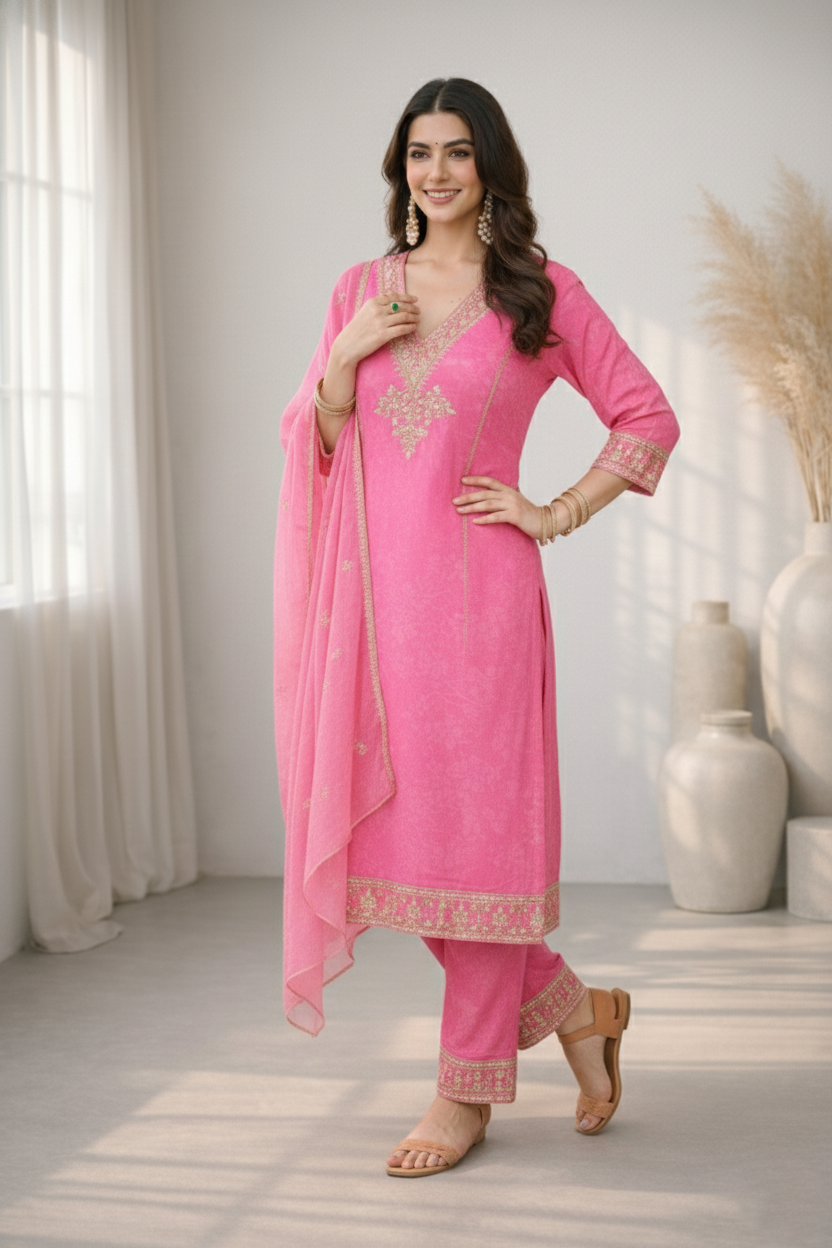 Palash Roses Full Work Suit Set