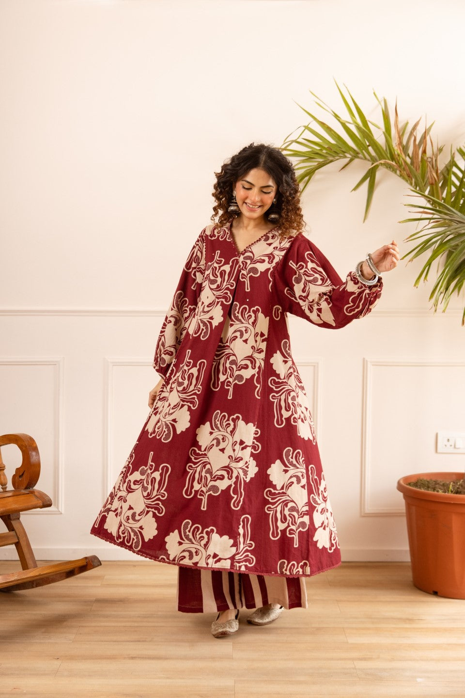 Karen sangria printed cotton co-ord set