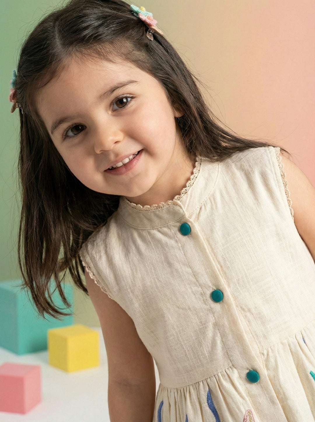 Joy marine embrodiery cotton Dress