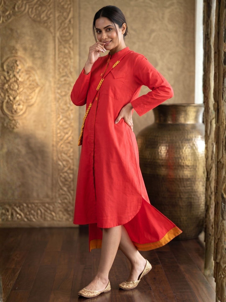 Niharika Apricot cotton Dress