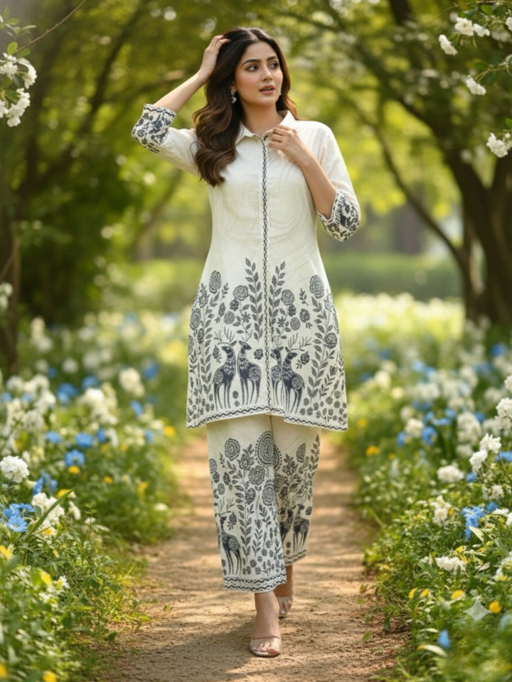 Reet Dove Embroidered Co-ord Set