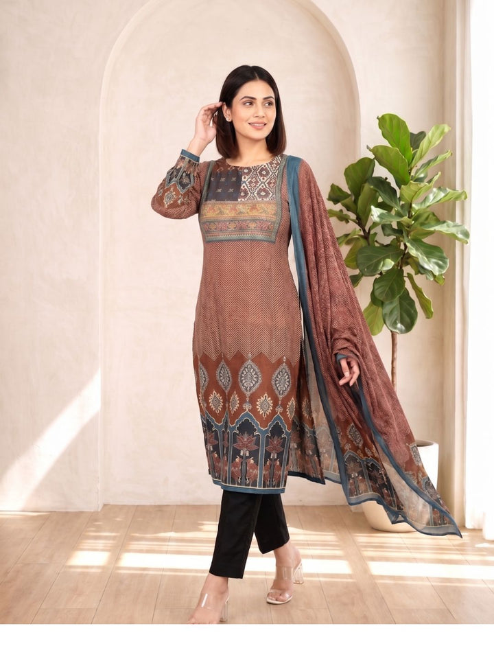 Aranya Walnut Pure Cotton Suit Set