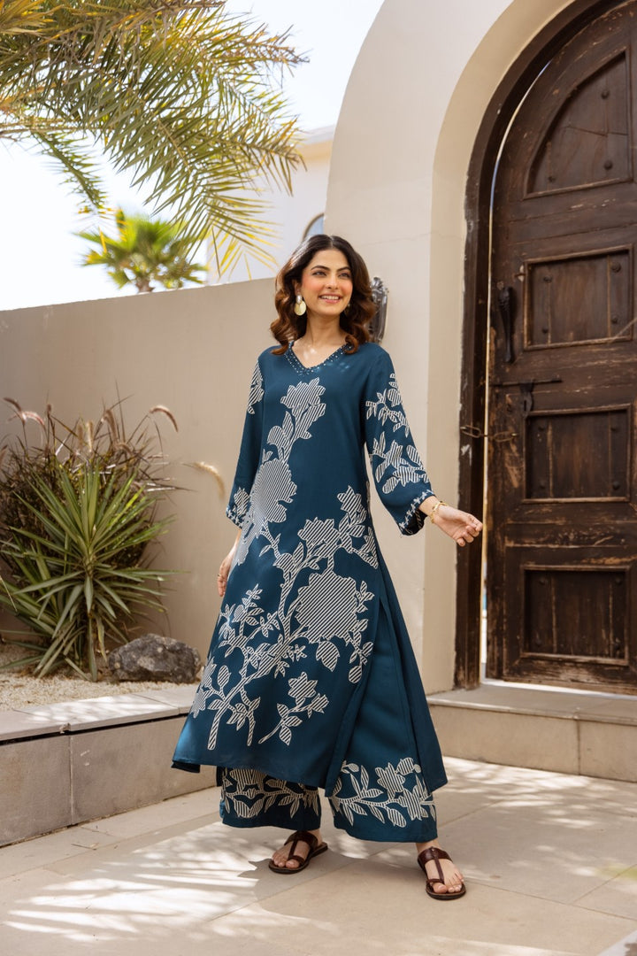 Karen admiral printed cotton kurta pant set