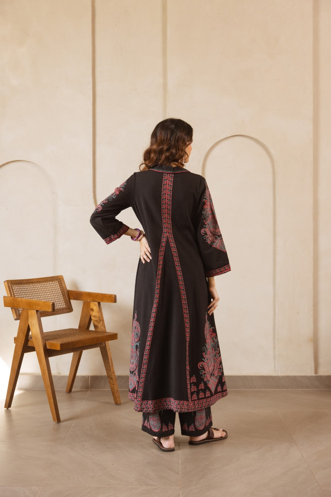 Karen Asphalt printed cotton kurta pant set