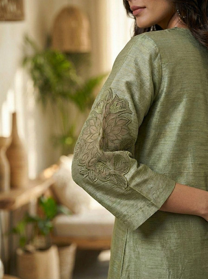 Prisha moss embroidery cotton co-ord set