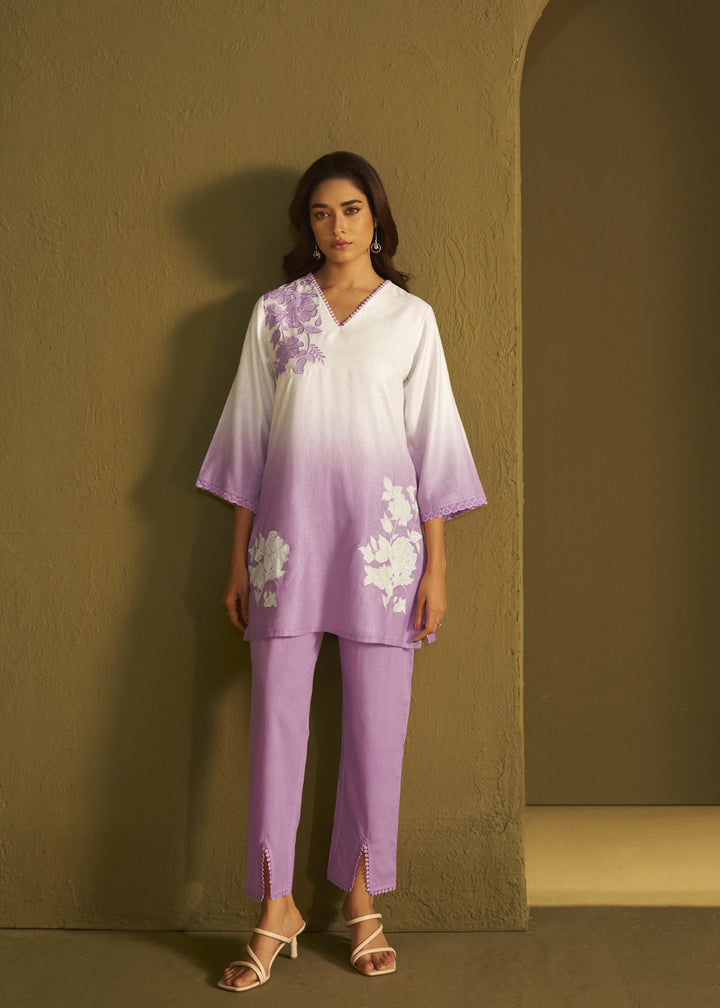 Itrh periwinkle applique co-ord set