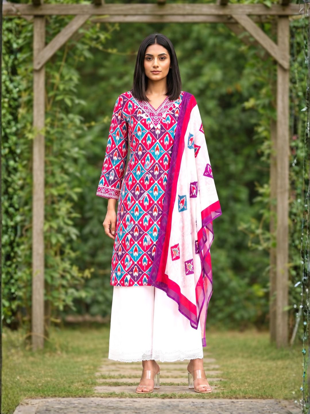 Aranya Ikat Print Premium Pure Cotton Suit Set