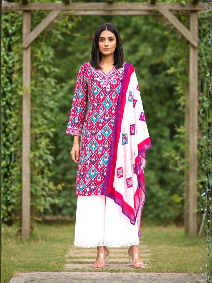 Aranya Ikat Print Premium Pure Cotton Suit Set