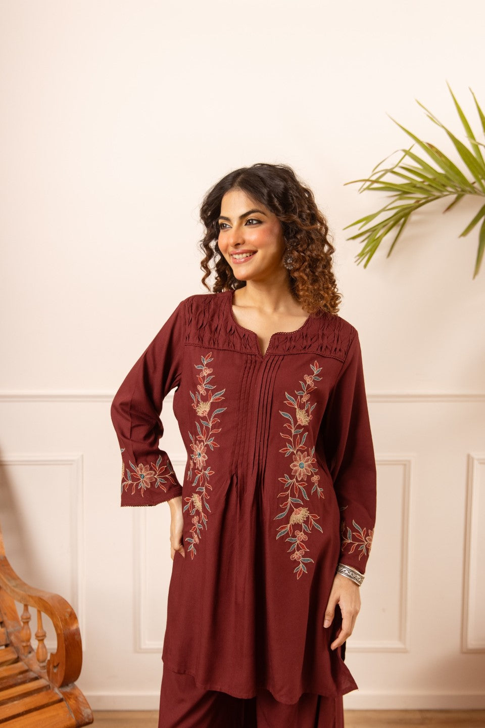 Karen Jam embroidery Cotton Co-ord Set