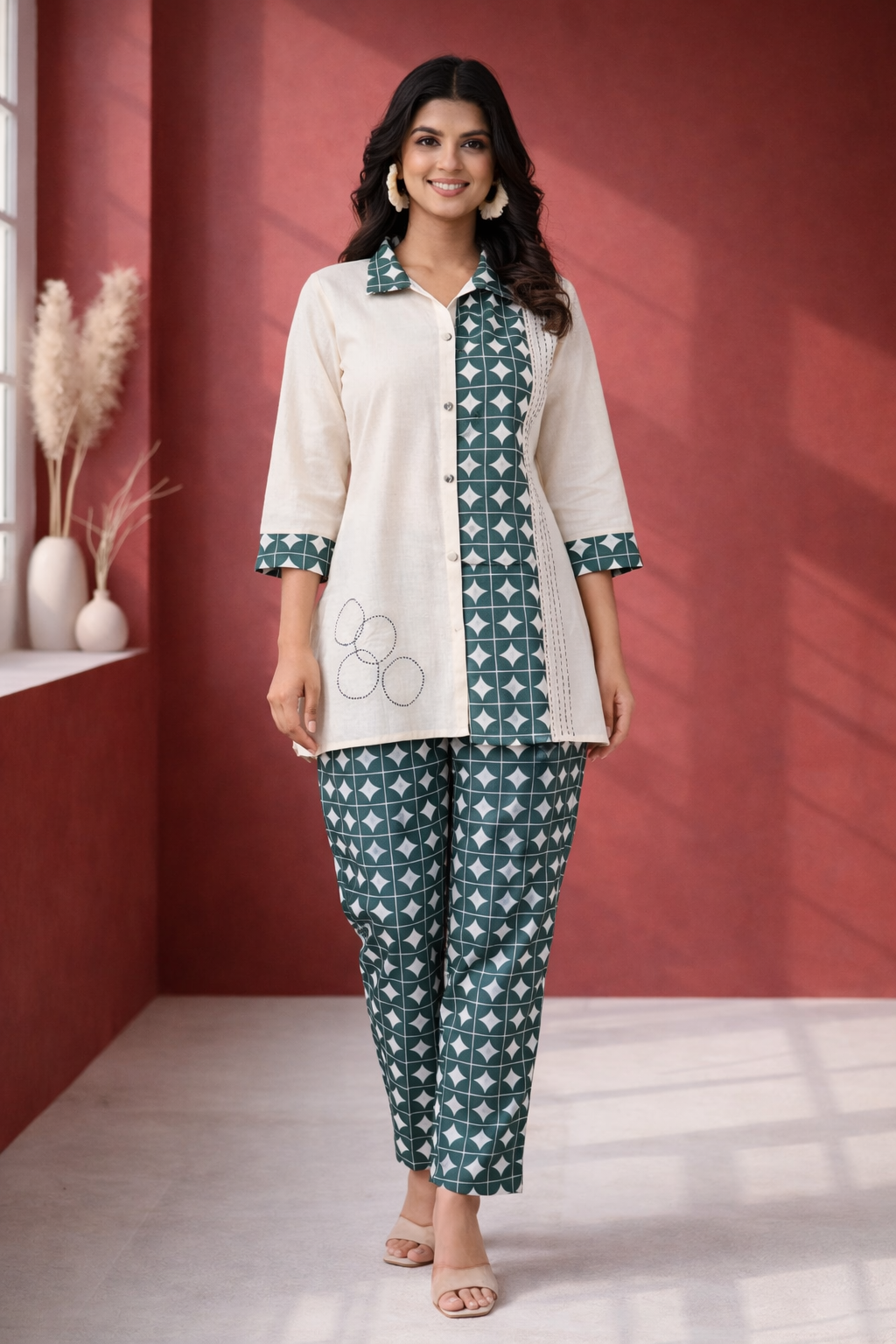 Vibha Peacock Printed Co-ord Set