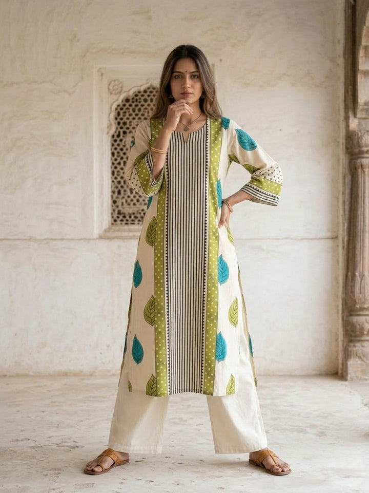 Virosh mantis printed cotton kurta pant set