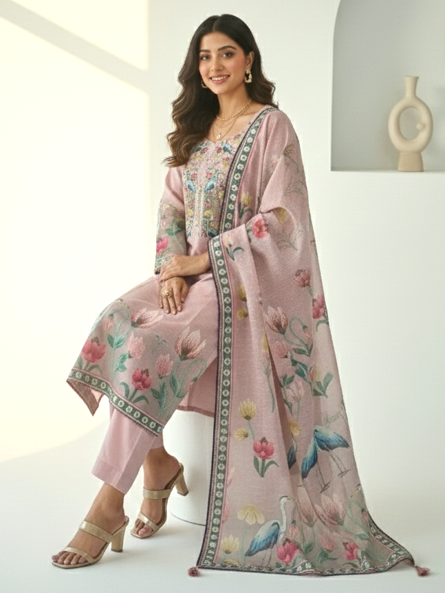 Reet Mauve Printed Work Suit Set