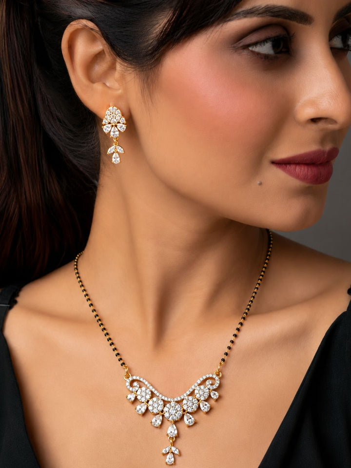Nayra diamond Mangalsutra with earings set