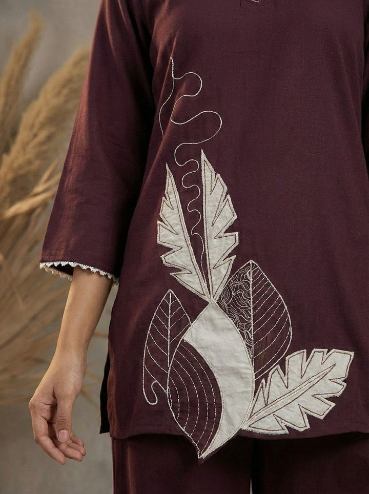 Prisha mulberry embroidery co-ord set