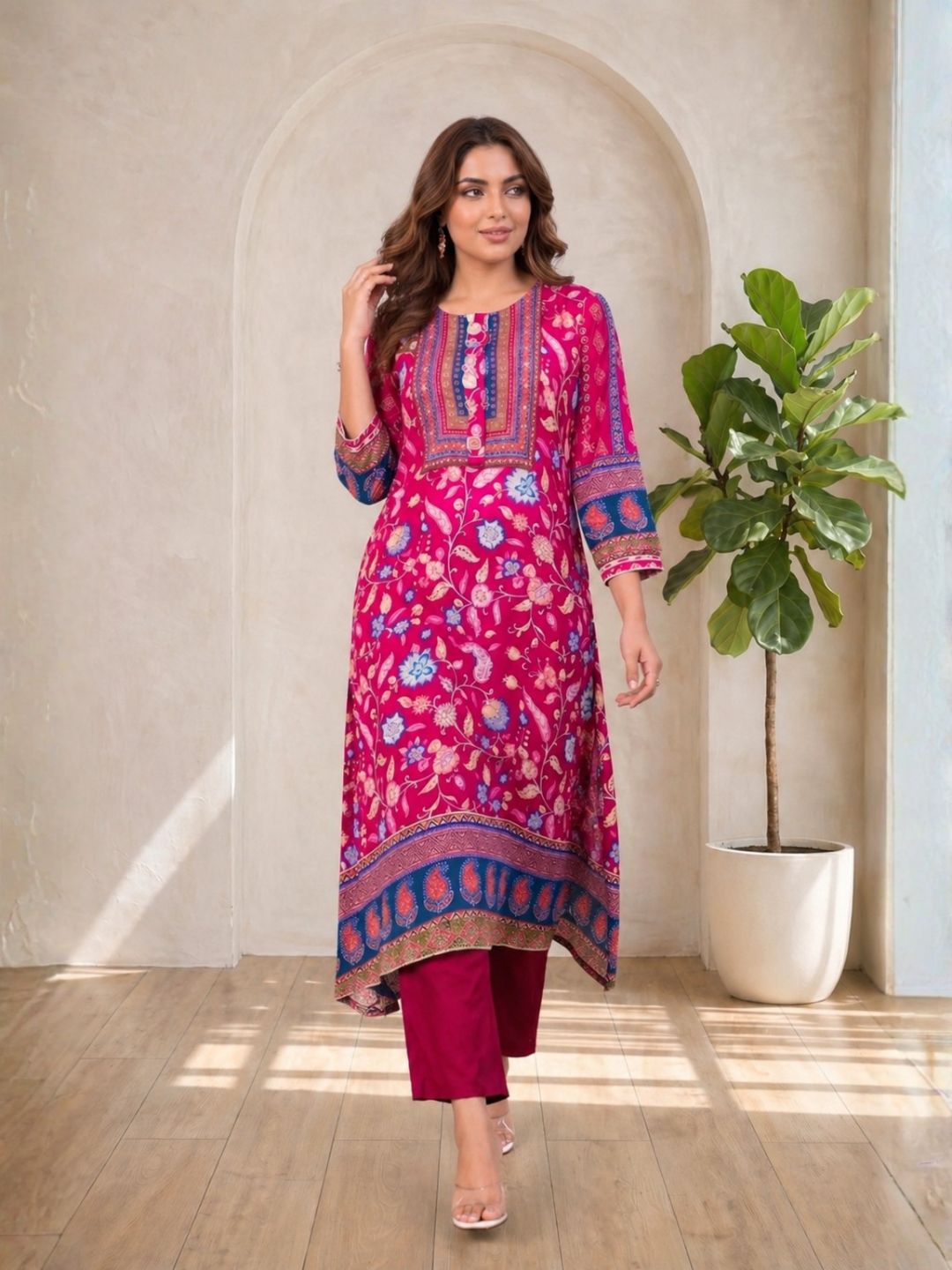 Maurya Rose Premium Muslin Kurta Set