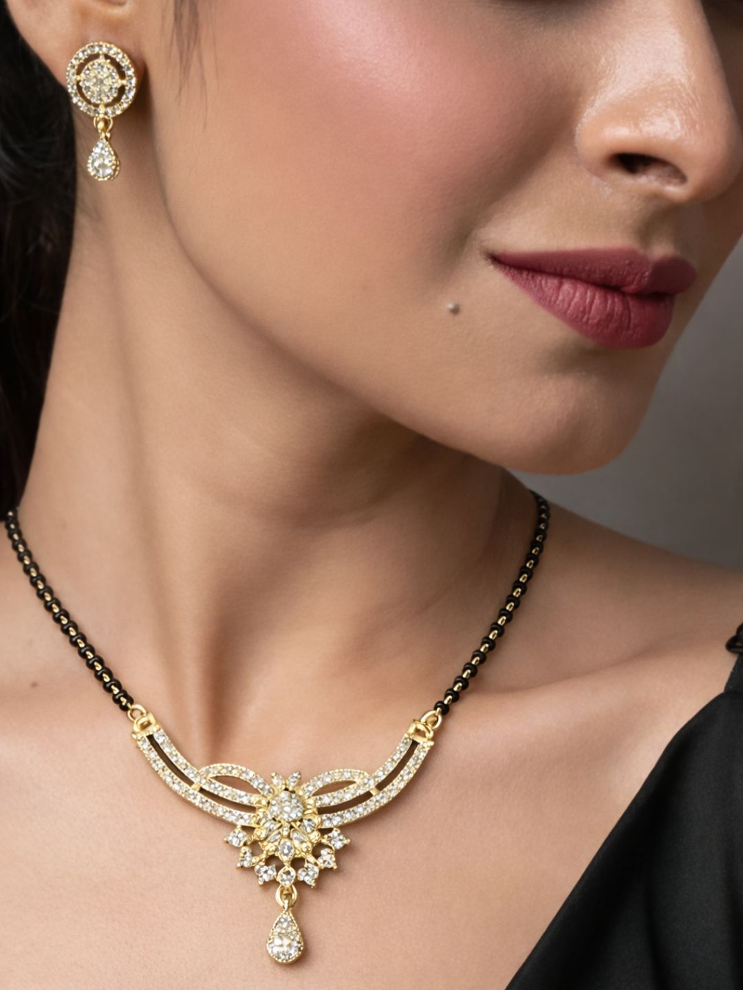 Rivaaz diamond Mangalsutra with earings set