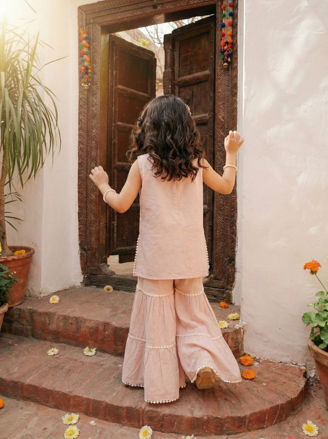 Joy taffy embroidery kids cotton suit set