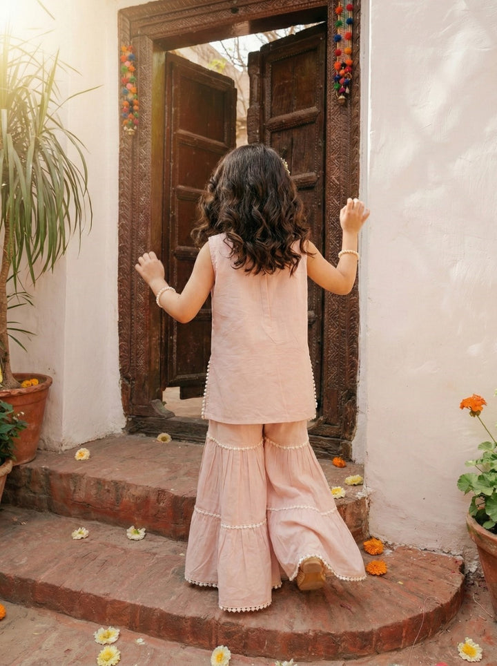 Joy taffy embroidery kids cotton suit set