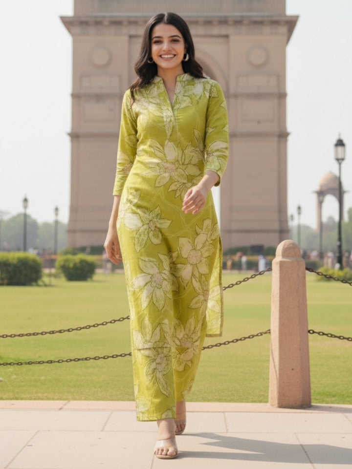 Maurya Shamrock Cotton Kurta Pant Set