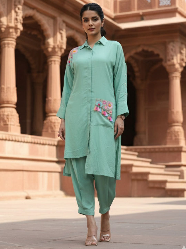 Tushki Minty Cotton Co-ord Set
