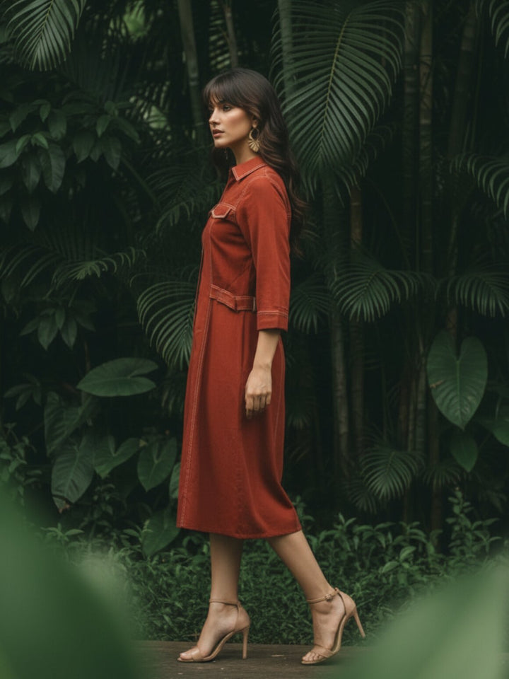 Ivanka cider cotton midi dress