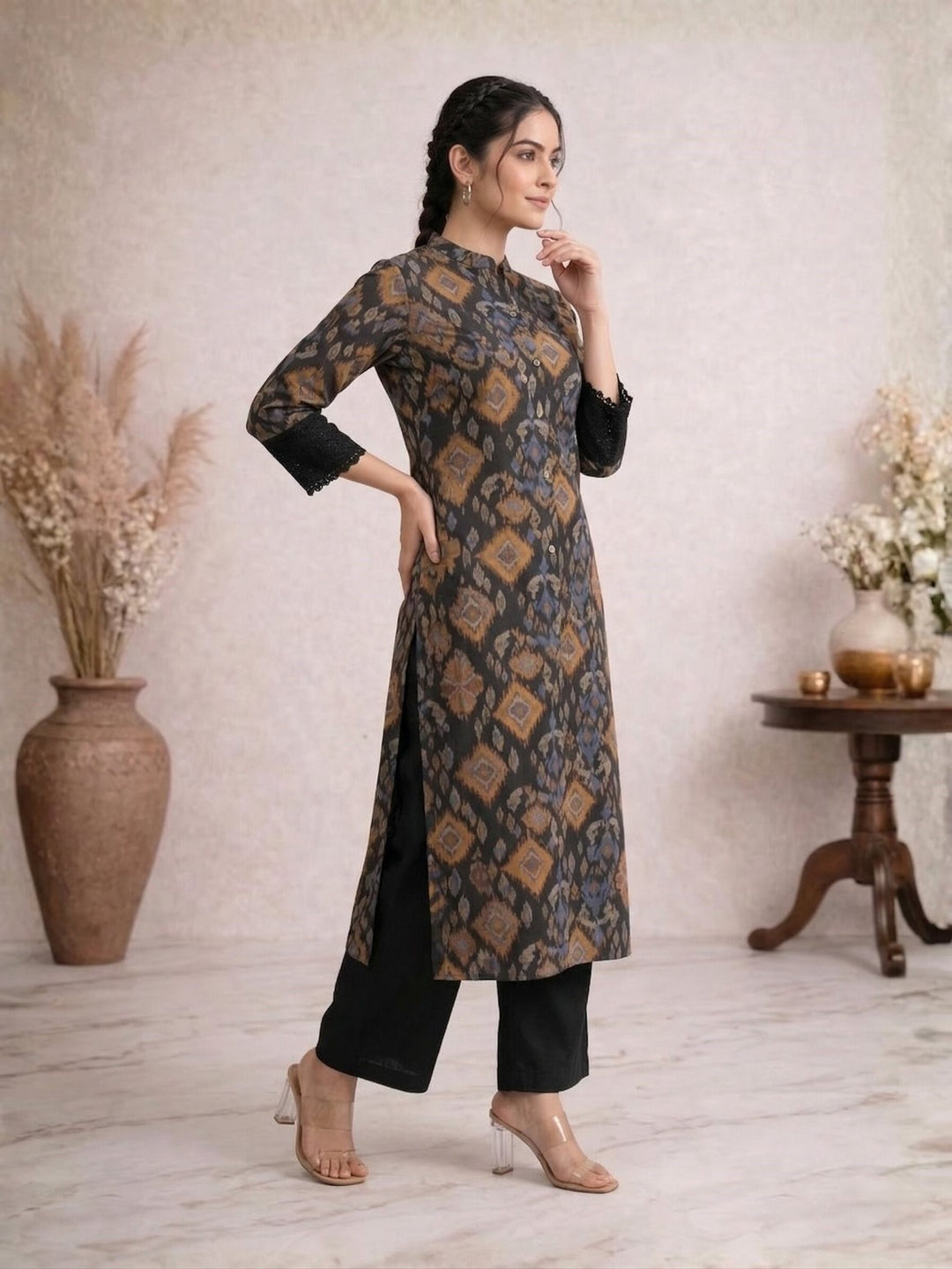 Surbhi sable cotton kurta pant set
