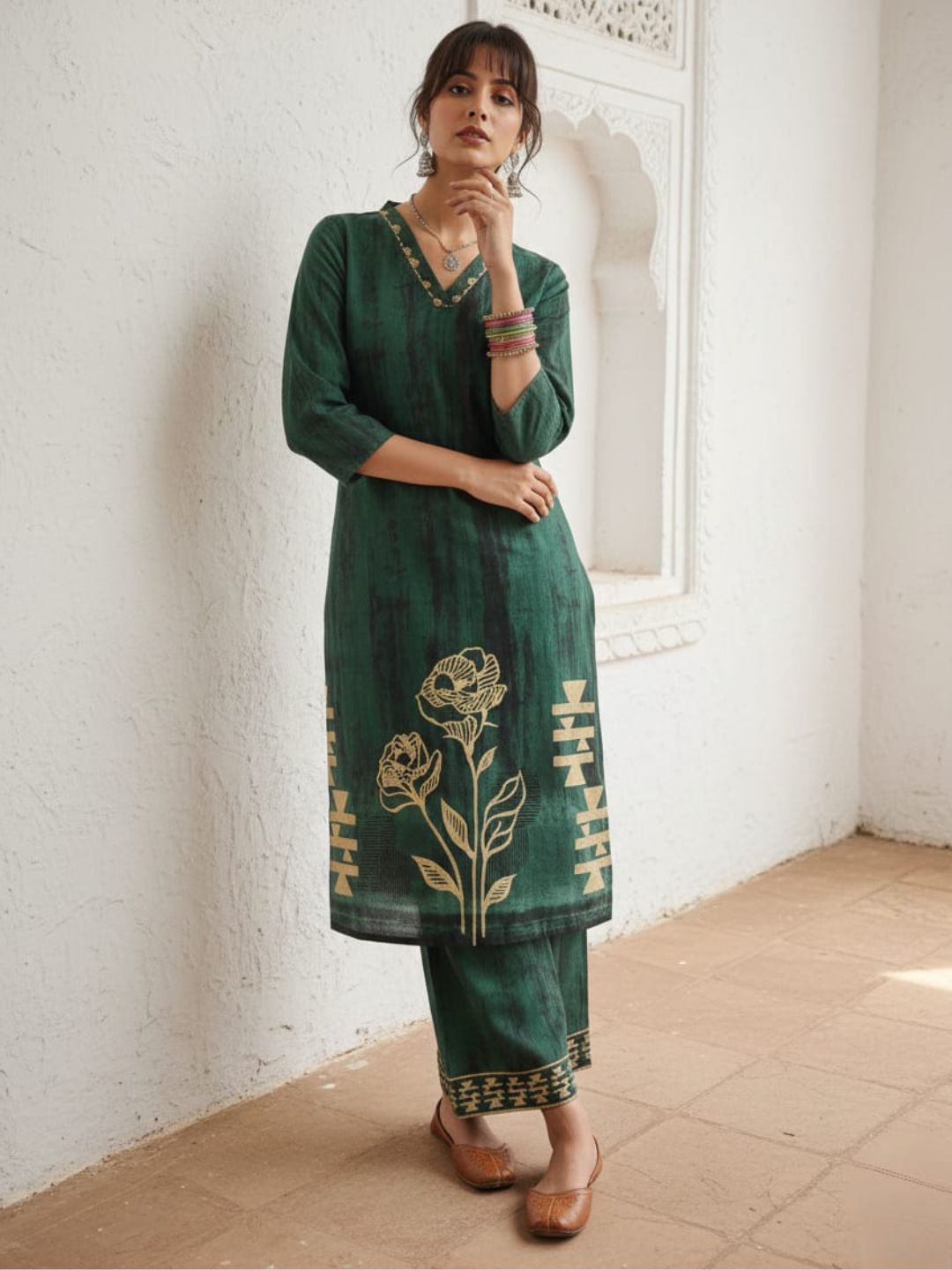 Swades moss cotton Kurta pant set