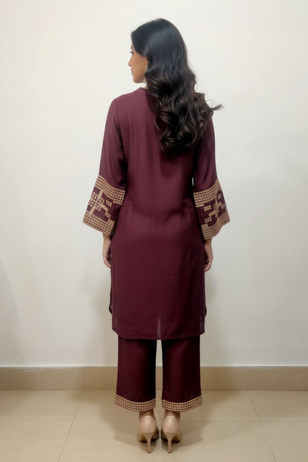 Tina Choco Embroidered Co-ord Set