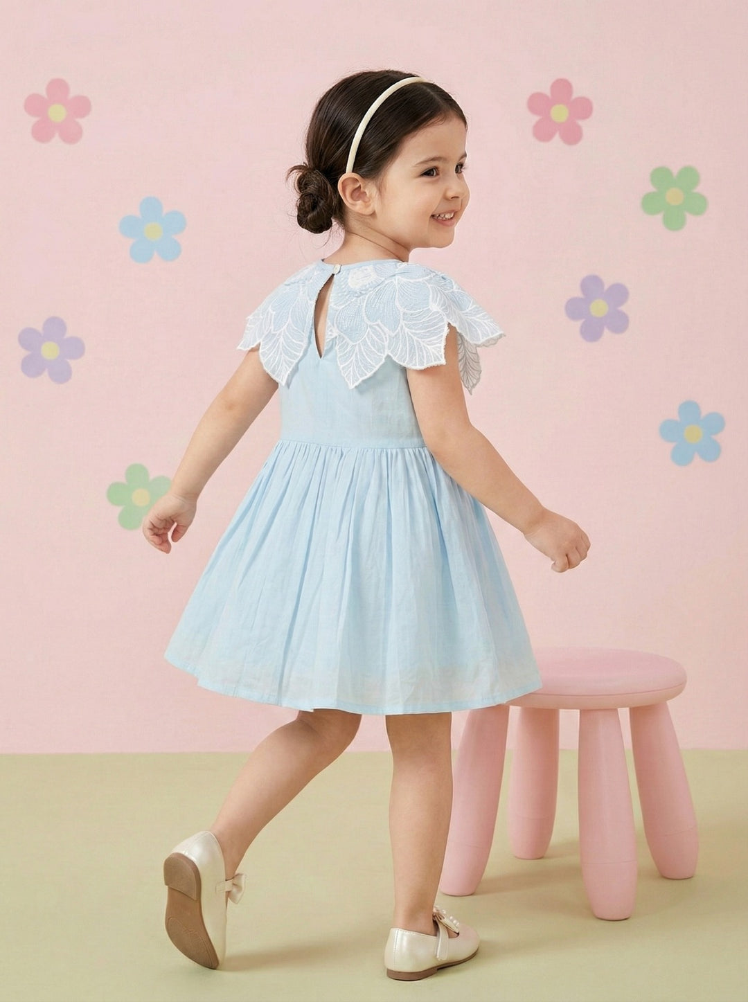 Joy softblue kids cotton dress