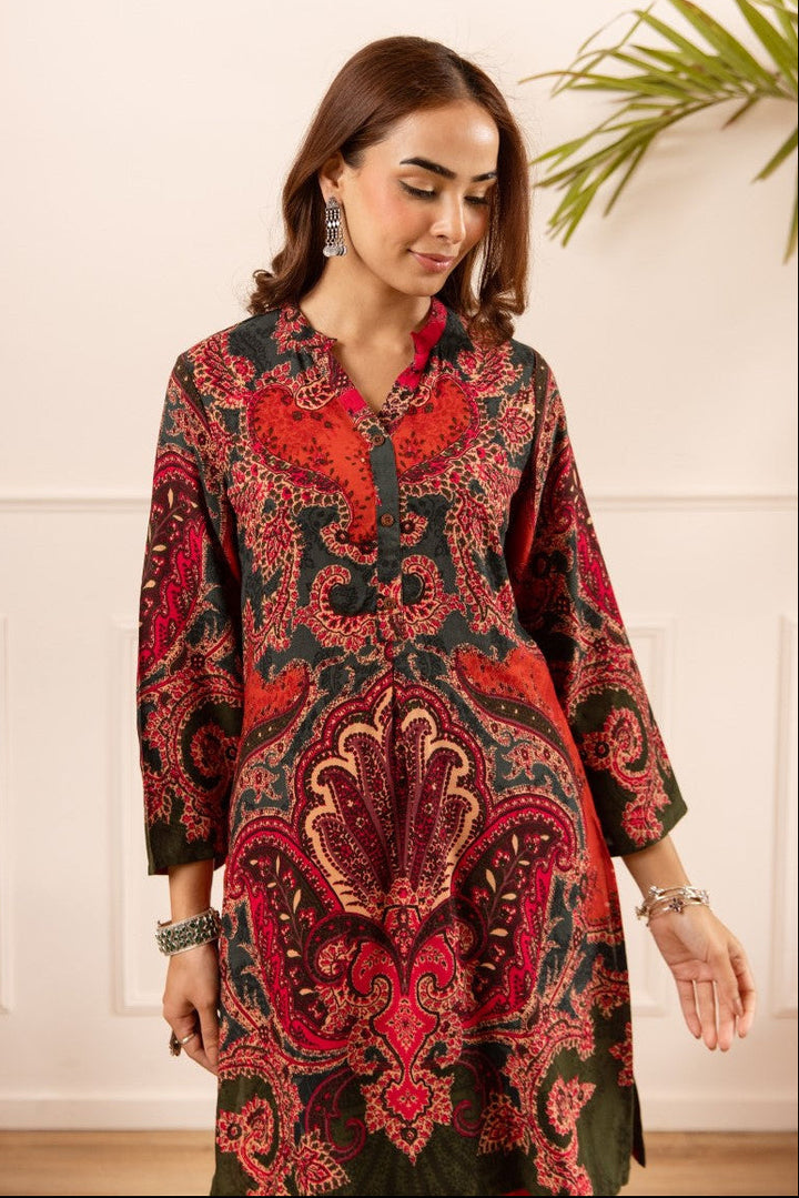 Karen cardinal printed cotton coord set