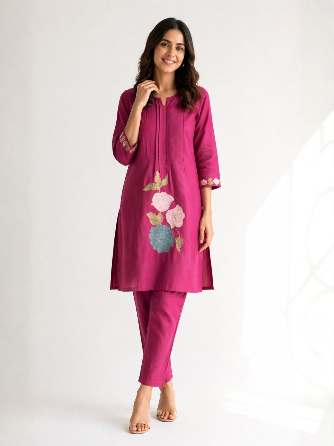 Jayna Mulberry Embroidered Kurta Pant Set