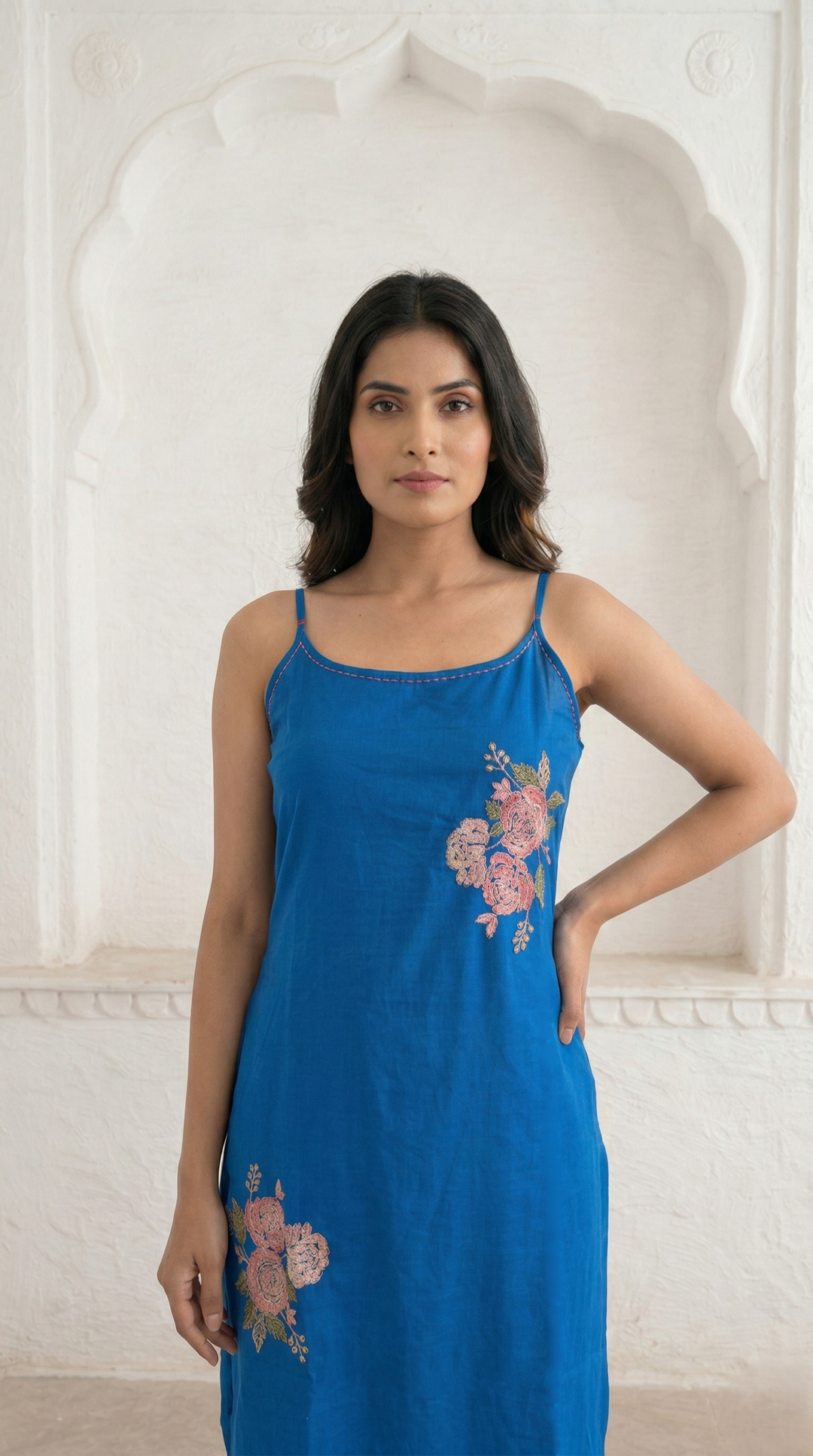 Mishka cobalt embroidery kurta pant set