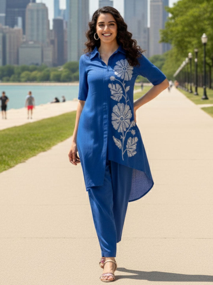 Tushki Indigo Elegant Co-ord Set