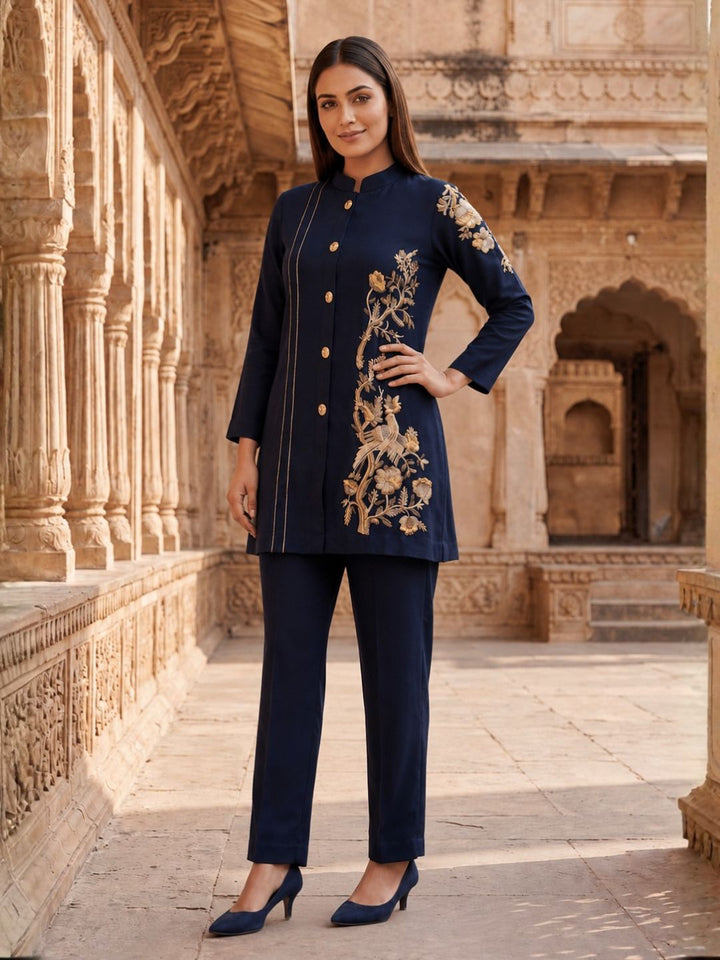 Gaur berry embroidery cotton co-ord set