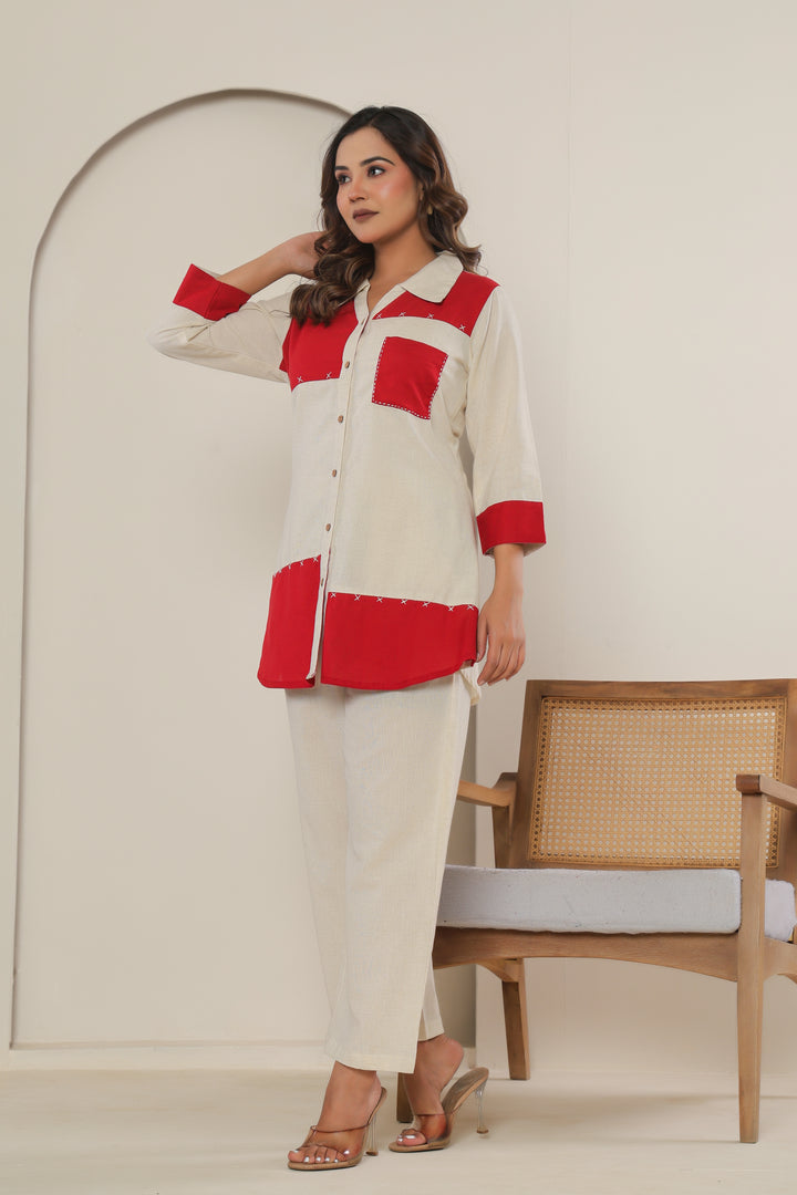 Bipasha Crimson Cotton Co-ord Set