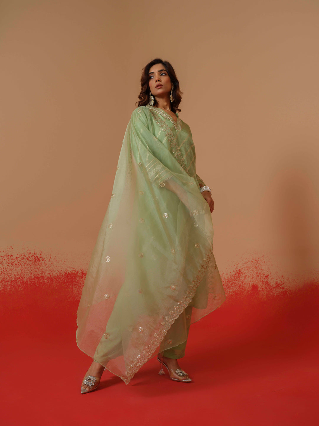 Palash Minty Full Work Suit Set