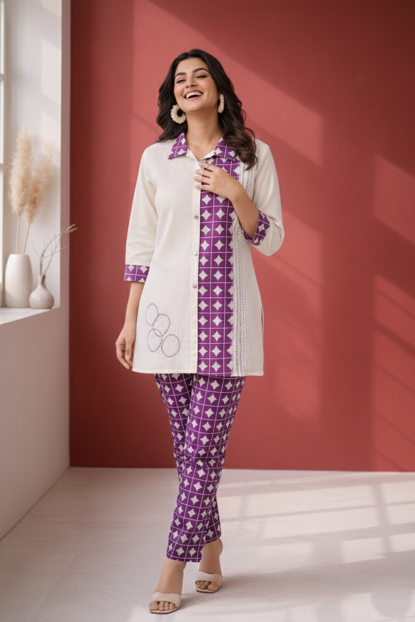 Vibha Raisin Printed Co-ord Set