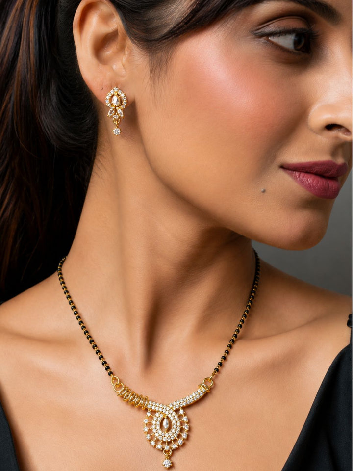Nayra diamond Mangalsutra with earings set