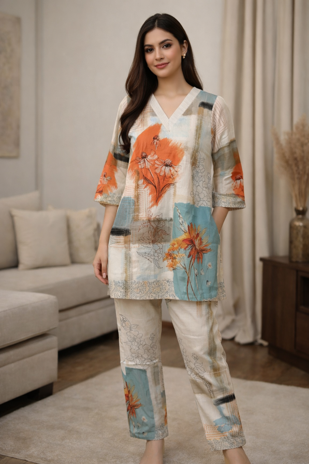 Akshara maple printed co-ord set