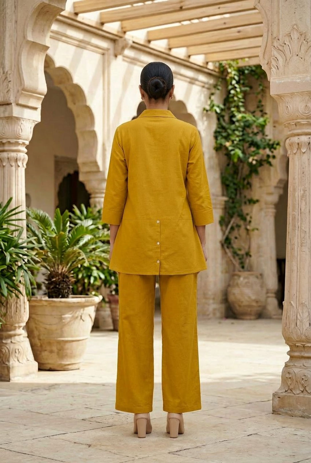 Sargi sunflower embroidery cotton co-ord set